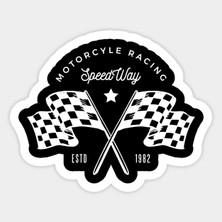 Speedway Motorcycle Racing (White) Sticker